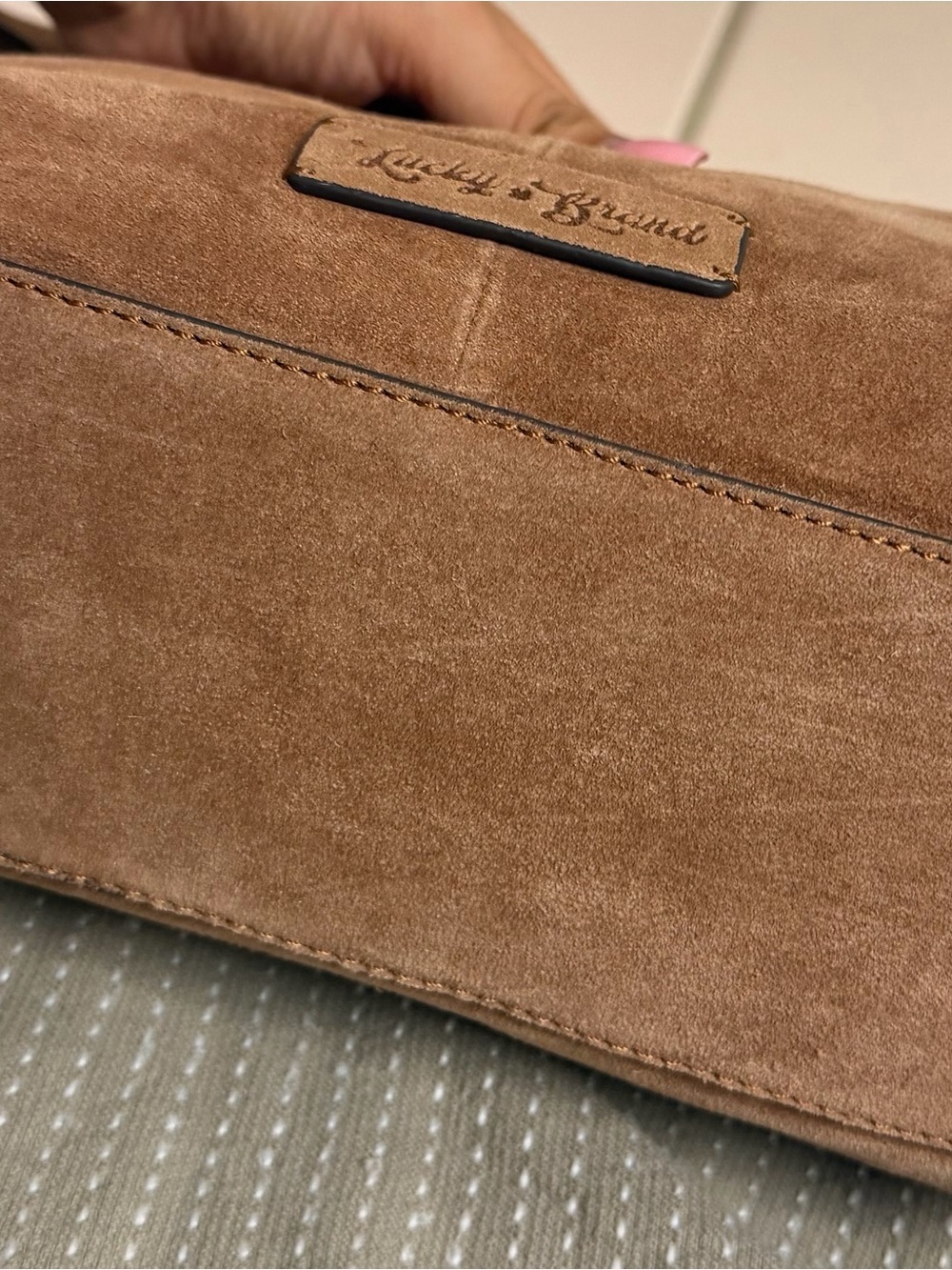 Lucky Brand Suede Shoulder Tote in Brown - Picture 3 of 4